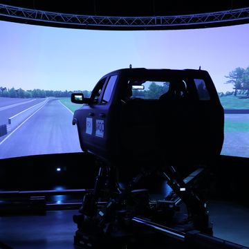 FCA's new simulator rig with Calabogie Motorsports Park in the (virtual) background.
