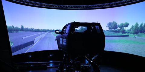 FCA's new simulator rig with Calabogie Motorsports Park in the (virtual) background.

