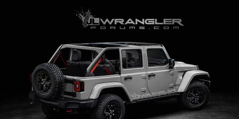 This rendering, based on leaked images and spy-photo shots, should give a fairly accurate impression of what the 2018 Jeep Wrangler Unlimited will look like.