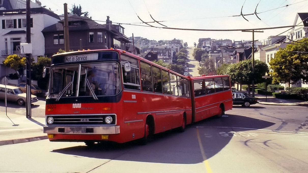 This Hungarian bus served American cities at the height of the Cold War