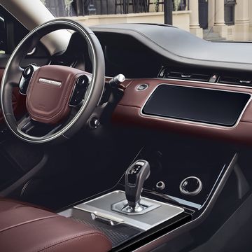 The high-tech cabin of the redesigned Evoque is available with responsibly sourced materials.