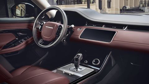 The high-tech cabin of the redesigned Evoque is available with responsibly sourced materials.
