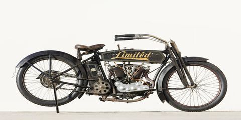 The Bonham's sale, also in Las Vegas, also had many cool bikes, 345 lots in all. This 1914 Feilbach 10 HP Limited went for $195,000