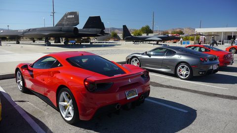 The Ferrari Club of America Southwest Region does all kinds of fun things. Last Saturday they all drove over Angeles Crest Highway to Blackbird Air Park to check out the SR-71s.
