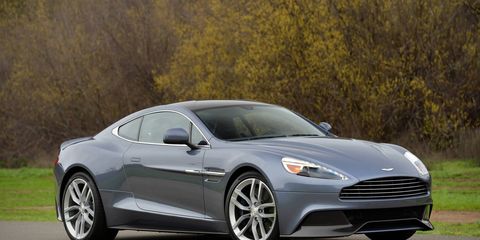 The Aston Martin Vanquish is the company's halo car, available as a coupe and Volante (convertible).