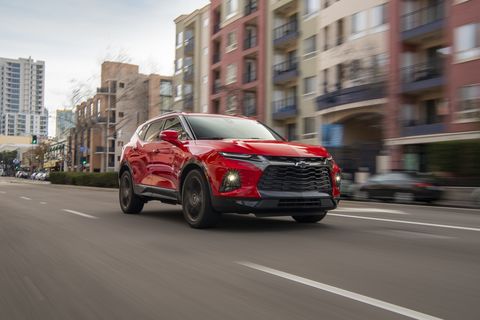 The Blazer is back, baby, with nice styling, 4500-pound towing capability, seating for five and a modular cargo area. Pricing starts at $29,995 including destination. Sporty RS trim level shown.