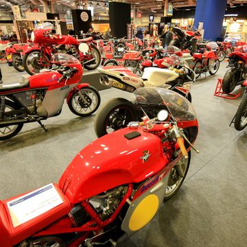 There were motorcycles galore at Retromobile this year, many of them set to be auctioned off by Artcuriel. "Rétromobile 2019 by Artcurial Motorcars" is the official Salon Rétromobile auction. It began Friday with the collectors’ car sale, followed on Saturday with the sale of 90 MV Agusta motorcycles, and concluded Sunday with the sale of a collection of F1 drivers’ helmets and race suits. Here are the motorcycles, more MV Augustas than you've ever seen in one place.