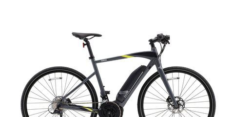 The Yamaha CrossCore electric bicycle will go 44 miles at full tilt discharge, farther if you crank the ride mode down from High output to ECO. Even without the electric component it's still a very efficient bicycle in pure pedal mode. Price is $2399 - a good deal by electric bike standards.
