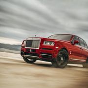 The Rolls-Royce Cullinan offers driver and passenger alike the Rolls patented "Magic Carpet Ride," both on road and off. Here it is going over some dirt, just to prove it can.