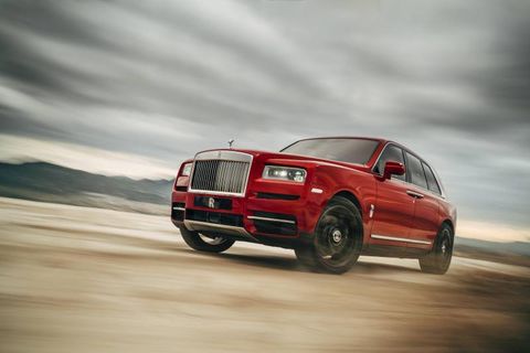 The Rolls-Royce Cullinan offers driver and passenger alike the Rolls patented "Magic Carpet Ride," both on road and off. Here it is going over some dirt, just to prove it can.