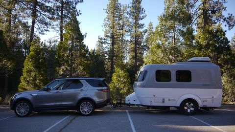 The Nest is Airstream's first fiberglass trailer. It is stylish and relatively lightweight at 3400 pounds, but it costs $47,900. That's luxury. We towed it with an $80,000 Land Rover Discovery HSE. Both were fully loaded. For the record, we were not.