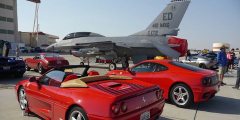 By now you know that this is Ferrari's 70th anniversary. But this is also the 70th anniversary of the US Air Force and of Chuck Yeager's breaking the sound barrier. So The Ferrari Club SW Region brought the three together at Edwards Air Force Base last Saturday, the actual day Yeager went Mach 1.