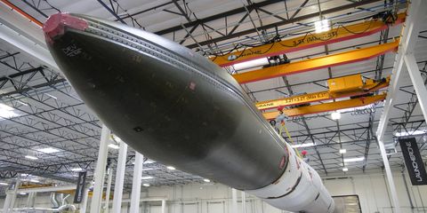 Virgin Orbit can launch any 700-pound object smaller than a refrigerator into space for $15 million from the underwing of a 747.Pictured here is the rocket, LauncherOne.