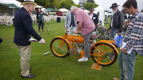 There were over 350 bikes on the lawn at The Quail Motorcycle Gathering. Here are a few more. This was the Best of Show-winning 1913 Flying Merkel of Douglas & Marian McKenzie.