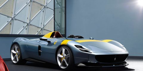 The Ferrari Monza SP1 and SP2 are both roofless "barchettas." One seats one, the other seats two.