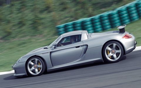 The Porsche Carrera GT is powered by a 5.7-liter V10 making 612 hp and 435 lb-ft of torque.