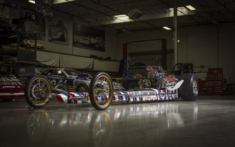 Don "The Snake" Prudhomme raced the famous Shelby Super Snake Top Fuel dragster almost 50 years ago. Three years ago he sent it back to its original builders for a complete restoration. Now the car is all done and ready to run again. Snake plans to "at least do a burnout" this fall at the NHRA Hot Rod Reunion Oct. 21-23 in Bakersfield, Calif.