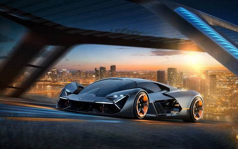 Lamborghini partnered with MIT to explore ideas for future super cars. Those ideas are embodied in the theoretical "Terzo Millennio" you see here. The name means, "Third Millenium" in Italian. That's 983 years from now, so they have some time.