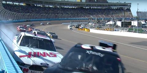 Austin Dillon retaliated after being spun by Cole Custer Saturday,