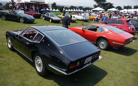 This year's Concorso Italiano celebrated Ferrari's 70th, Maserati Ghibli's 50th and designer Ken Okuyama's new Kode O one-off supercar. In addition, the usual suspects showed up, including many, many modern Lamborghinis, Ferraris and a satisfying stable of Alfas, Lancias and Fiats. Molto bene!