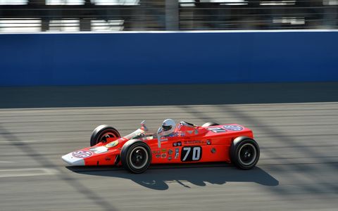 Speeds were kept to a minimum behind a pace car but driving a turbine-powered IndyCar was still pretty cool.