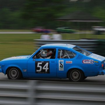 The first Opel in Lemons was this 1978 Kadett, which was sold by Buick as the "Opel Isuzu". This car was once owned by the Richard Petty Experience and used as a track car by them. It's still competing in the series, at Southern races.