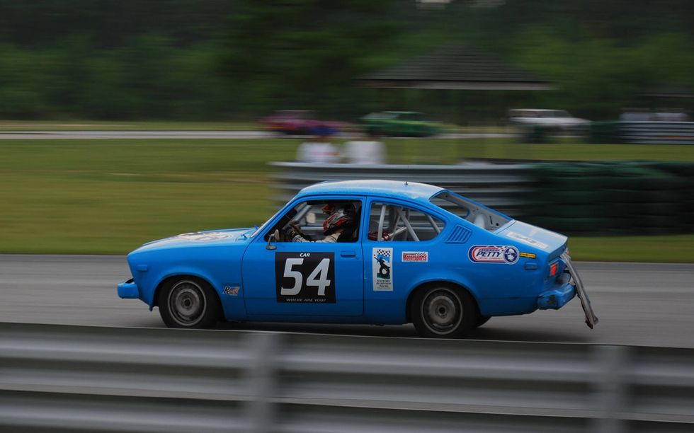 The first Opel in Lemons was this 1978 Kadett, which was sold by Buick as the "Opel Isuzu". This car was once owned by the Richard Petty Experience and used as a track car by them. It's still competing in the series, at Southern races.