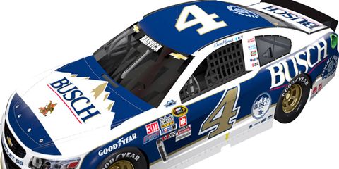 Kevin Harvick's Chevrolet will have a throwback paint scheme for the Sunday race.