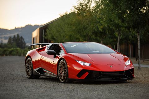 The 2018 Lamborghini Huracan Performante Spyder comes with a 5.2-liter V10 making 640 hp and 443 lb-ft of torque.