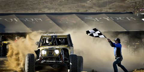 Erik Miller wins the Nitto King of the Hammers Powered by Optima Batteries, in Johnson Valley, California.