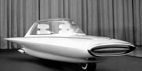 The 1961 Ford Gyron predicted a future that never actually arrive. It was supposed to use a gyroscope-stabilized two-wheel setup.
