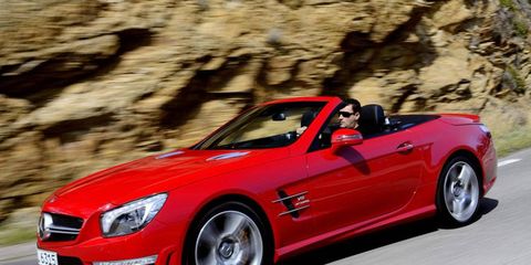 The 2013 Mercedes-Benz SL63 AMG features 530 horsepower under the hood.