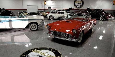 A former industrial storage building off of Woodward Avenue -- home of the annual Woodward Dream Cruise -- now houses dozens of classic cars owned by Detroit-area enthusiasts.