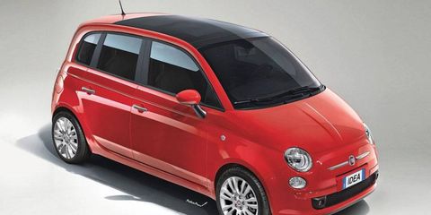 The four-door Fiat 500 will be built for export in Turin on a longer and wider platform than the two-door 500.