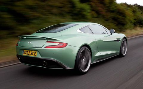 A rear view of the latest 2014 Vanquish from Aston Martin.
