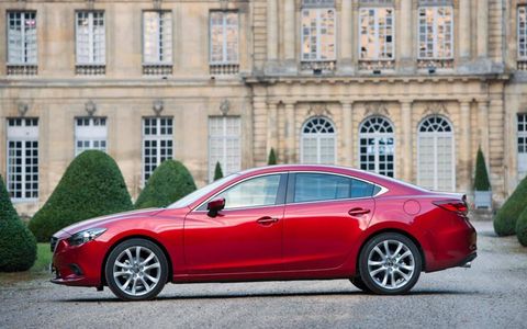 The 2014 Mazda 6 sedan's styling is similar to that found on the Mazda 6 wagon, which debuted at the Paris motor show. We won't get the wagon, but the sedan should hit U.S. dealer lots in January 2013.
