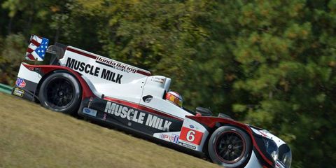 Lucas Luhr and Klaus Graf paced the American Le Mans Series field at Virginia International Raceway on Saturday.