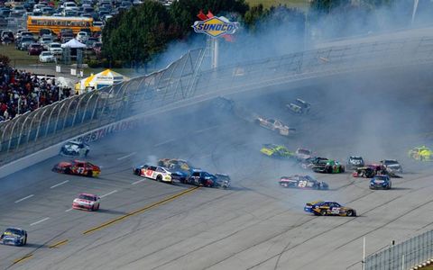 The big one happened on the final lap Sunday.