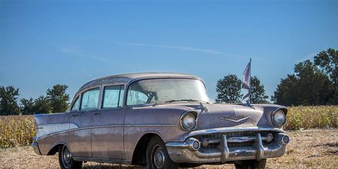 This 1957 Chevrolet was one of the best starting points for a restoration, and its mileage will permit this.