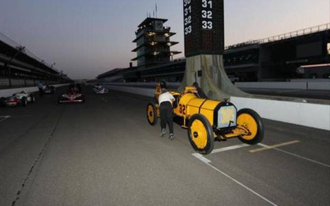 The 1911 Inaugural Indianapolis 500 winning car driven by Ray Harroun