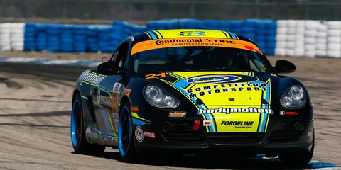 Jason Rabe and Max Faulkner lead the IMSA Continental Tire SportsCar Challenge Street Tuner class standings after two races.
