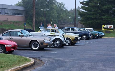 A Honda Beat, Porsche 911, BMW 320, Alfa Romeo Alfetta, BMW 3200S, Saab 96, MGB GT, and Citroe&#776;n ID 19 were among the 17 cars driven by entrants in the Rally for the Lane.