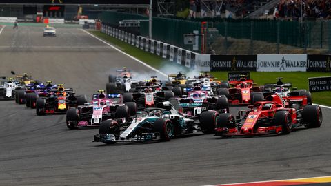 Images from the 2018 Formula 1 Grand Prix at Spa, which was one by Sebastian Vettel by 11 seconds over runner-up Lewis Hamilton.