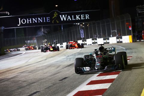 Sights from the F1 action at the Singapore Grand Prix, Sunday Sept. 16, 2018.