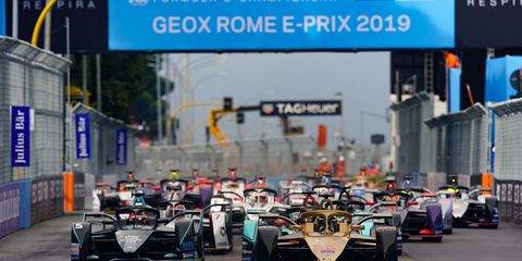Sights from the Formula E Rome E-Prix Saturday April 13, 2019.