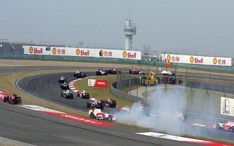 Jarno Trulli and Sebastien Bourdais tangled on the opening lap of the Chinese Grand Prix.