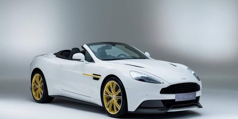 The Works 60th Anniversary Vanquish models will feature distinctive yellow trim on the outside.