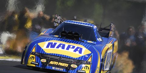 Ron Capps extended his points lead in the NHRA Funny Car division with a win in Kansas on Sunday.