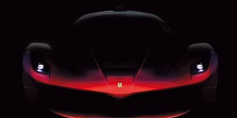 Ferrari has released a series of images that reveal just a bit more of its upcoming Enzo successor. This image confirms what was seen in the official Ferrari magazine last year.