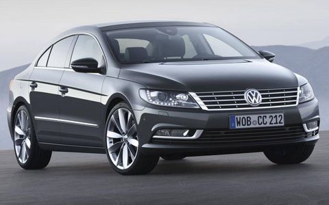 The 2013 Volkswagen CC gets a restyled front fascia and new headlamps.